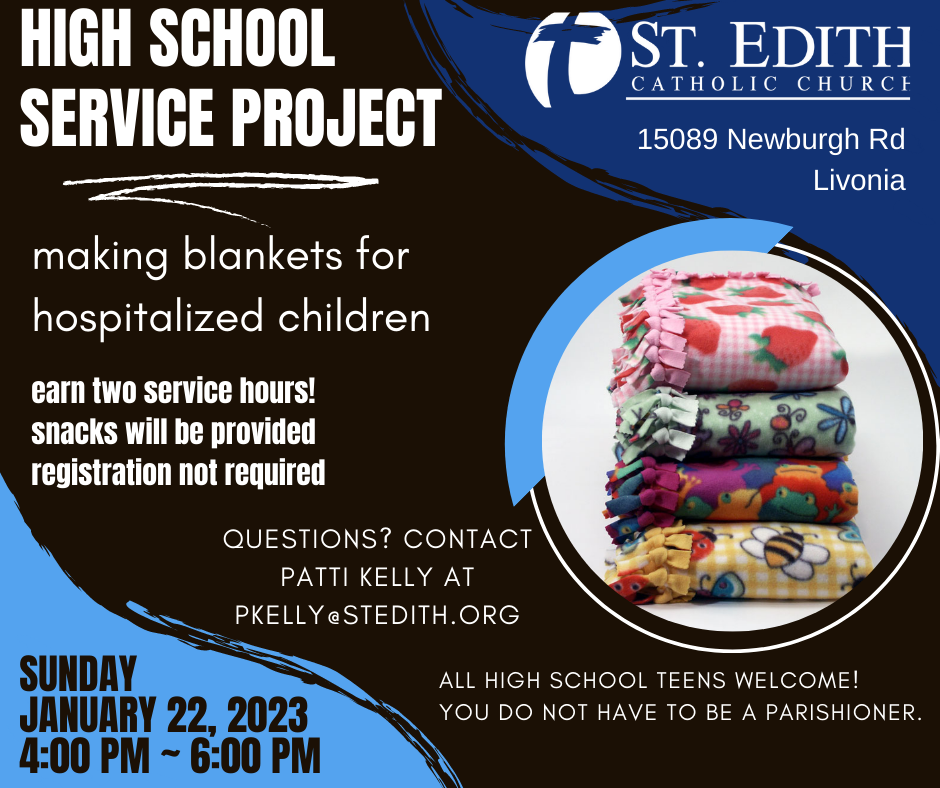 High School Service Project Blanket Making